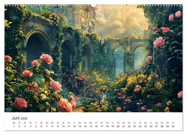 Produktbild: Verwunschene G&auml;rten - Eine Zeitreise (Wandkalender 2026 DIN A2 quer), CALVENDO Monatskalender