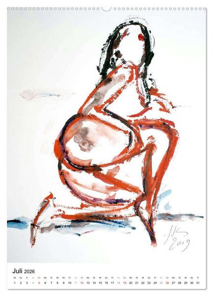 Produktbild: Erotische Aquarelle (Wandkalender 2026 DIN A2 hoch), CALVENDO Monatskalender
