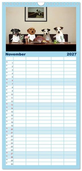 Produktbild: Familienplaner 2027 - Parson Russell Terrier mit 5 Spalten (Wandkalender, 21 x 45 cm) CALVENDO