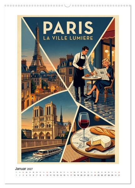 Produktbild: Sehnsucht Frankreich - Die Mid-Century Collection (Wandkalender 2027 DIN A2 hoch), CALVENDO Monatskalender