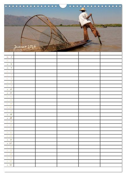 Produktbild: Goldenes Myanmar - Familienkalender 2026 (Wandkalender 2026 DIN A3 hoch), CALVENDO Monatskalender