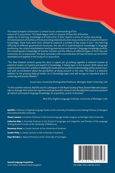 Produktbild: Implicit and Explicit Knowledge in Second Language Learning, Testing and Teaching