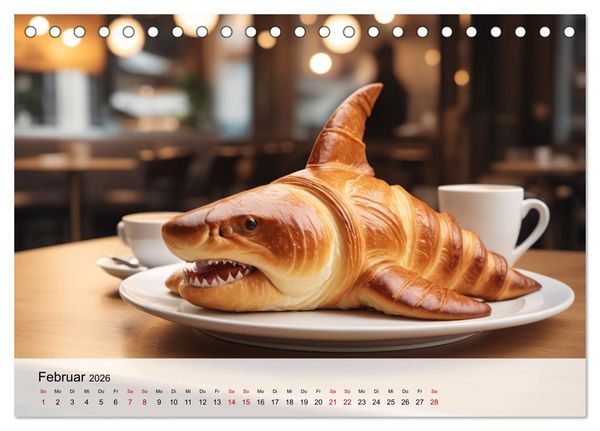 Produktbild: Tierische Croissants (Tischkalender 2026 DIN A5 quer), CALVENDO Monatskalender