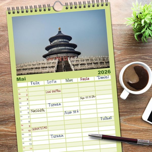 Produktbild: Familienplaner 2026 - Peking - Die faszinierende Hauptstadt Chinas. mit 5 Spalten (Wandkalender, 21 x 45 cm) CALVENDO