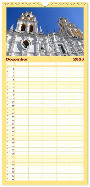Produktbild: Familienplaner 2026 - Mexiko - Land der Farben mit 5 Spalten (Wandkalender, 21 x 45 cm) CALVENDO
