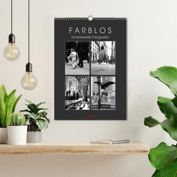 Produktbild: F A R B L O S - Schwarzwei&szlig; Fotografien (Wandkalender 2026 DIN A3 hoch), CALVENDO Monatskalender