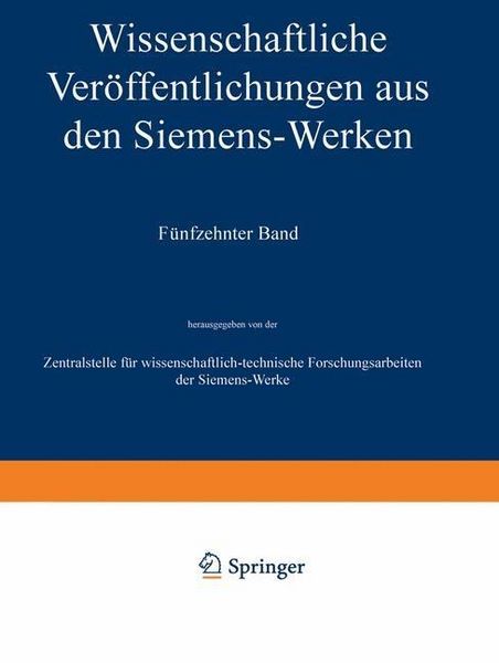 Produktbild: Wissenschaftliche Ver&ouml;ffentlichungen aus den Siemens-Werken