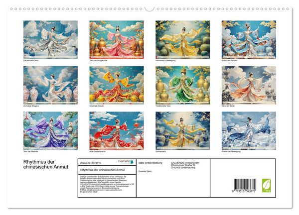 Produktbild: Rhythmus der chinesischen Anmut (hochwertiger Premium Wandkalender 2026 DIN A2 quer), Kunstdruck in Hochglanz