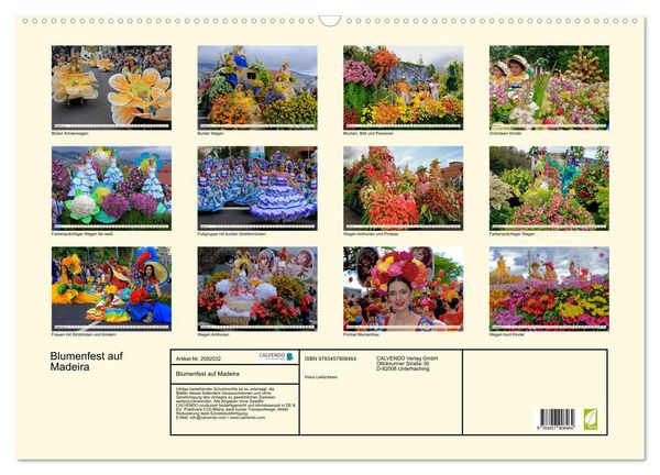 Produktbild: Blumenfest auf Madeira (Wandkalender 2026 DIN A2 quer), CALVENDO Monatskalender