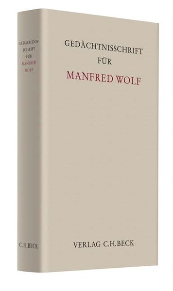 Produktbild: Ged&auml;chtnisschrift f&uuml;r Manfred Wolf
