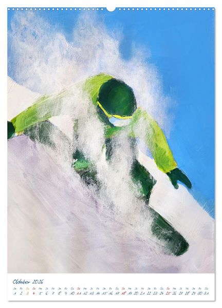 Produktbild: Powder Passion - Snowboardkunst im H&ouml;henrausch (Wandkalender 2026 DIN A2 hoch), CALVENDO Monatskalender