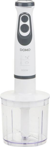 Produktbild: DOMO DO1089M Stabmixer 600 W mit Messbecher, Mixstab f&uuml;r Suppen, Schneebesenaufsatz, mit Zerkleinereraufsatz Wei&szlig;
