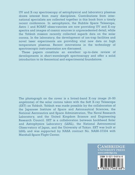 Produktbild: UV and X-Ray Spectroscopy of Laboratory and Astrophysical Plasmas