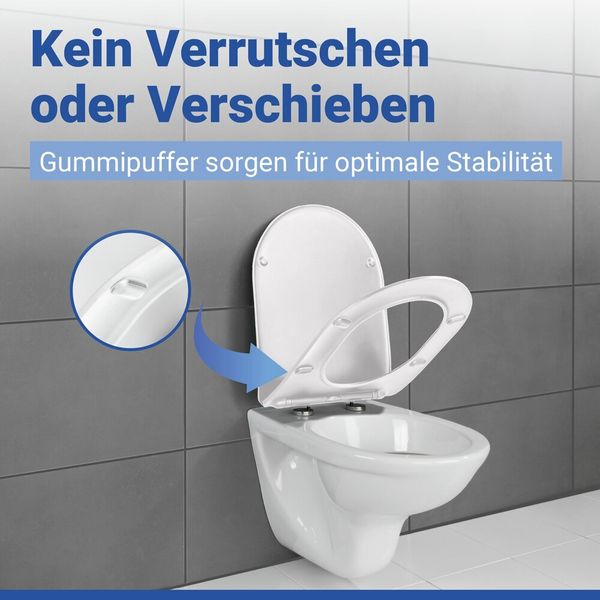 Produktbild: WC Sitz Mod. Galati Wei&szlig; matt, Toilettendeckel in D-Form mit Absenkautomatik