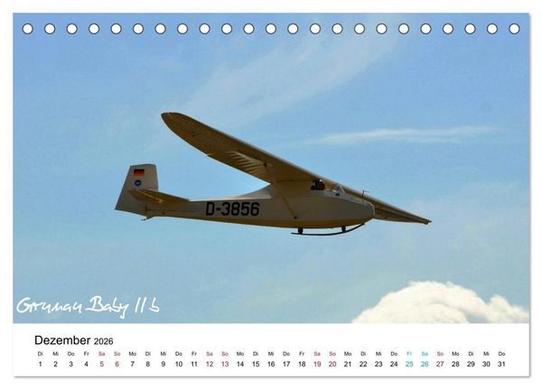 Produktbild: Flugzeuge auf der Wasserkuppe 2026 (Tischkalender 2026 DIN A5 quer), CALVENDO Monatskalender
