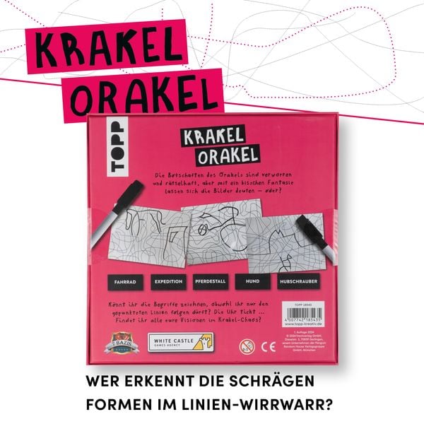 Produktbild: Krakel-Orakel &ndash; Das Zeichenspiel f&uuml;r alle, die nicht zeichnen k&ouml;nnen. Nominiert zum Spiel des Jahres 2025