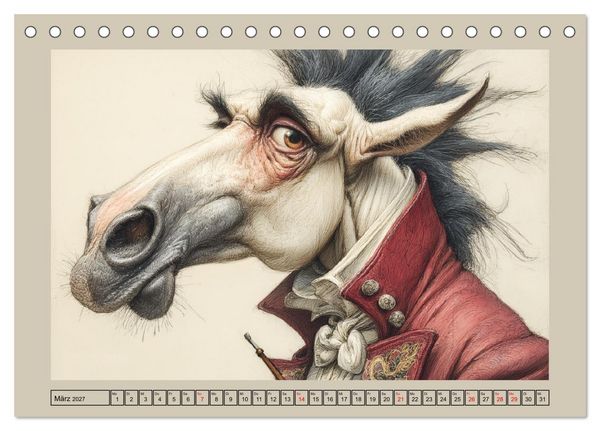 Produktbild: Wundersame Pferde. Karikaturen zwischen Humor, Melancholie und Fantasie (Tischkalender 2027 DIN A5 quer), CALVENDO Monatskalender