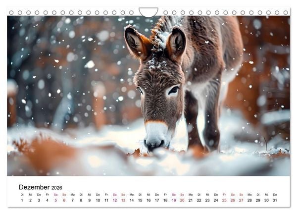 Produktbild: Esel - neugierige Typen (Wandkalender 2026 DIN A4 quer), CALVENDO Monatskalender
