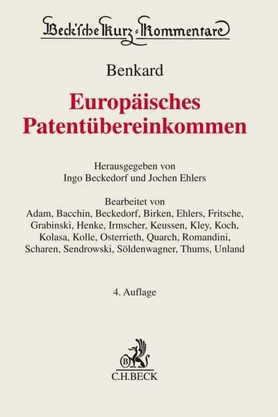 Produktbild: Europ&auml;isches Patent&uuml;bereinkommen. EP&Uuml;