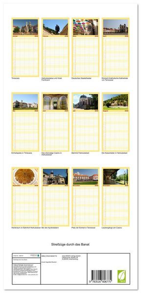 Produktbild: Familienplaner 2026 - Streifz&uuml;ge durch das Banat mit 5 Spalten (Wandkalender, 21 x 45 cm) CALVENDO
