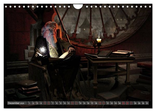 Produktbild: Helden, Drachen und Magie (Wandkalender 2026 DIN A4 quer), CALVENDO Monatskalender