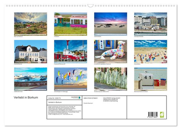 Produktbild: Verliebt in Borkum (Wandkalender 2027 DIN A2 quer), CALVENDO Monatskalender
