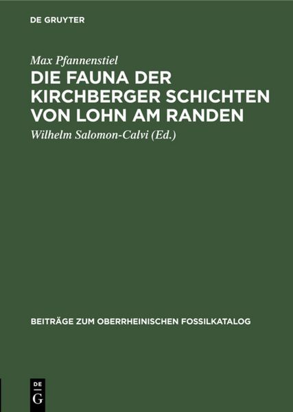 Produktbild: Die Fauna der Kirchberger Schichten von Lohn am Randen