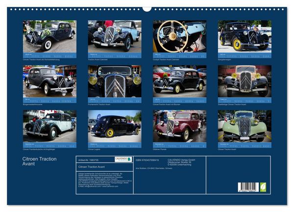 Produktbild: Citroen Traction Avant (Wandkalender 2026 DIN A2 quer), CALVENDO Monatskalender
