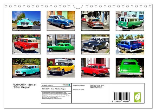 Produktbild: PLYMOUTH - Best of Station Wagons (Wandkalender 2026 DIN A4 quer), CALVENDO Monatskalender