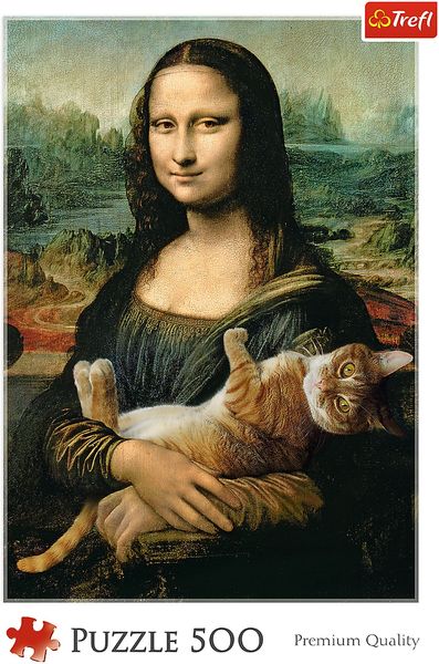 Produktbild: Mona Lisa mit schnurrender Katze (Puzzle)