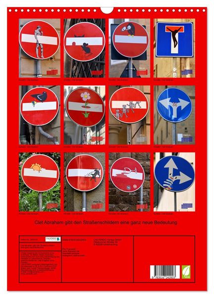Produktbild: Clet Abraham gibt den Stra&szlig;enschildern eine ganz neue Bedeutung (Wandkalender 2026 DIN A3 hoch), CALVENDO Monatskalender