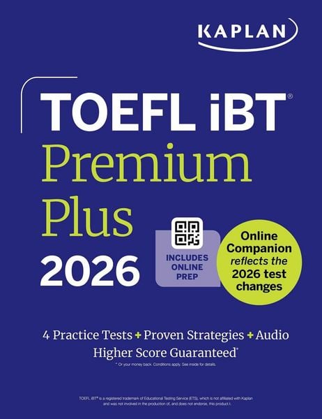 TOEFL iBT Premium Plus 2026, Taschenbuch von , Kaplan Publishing