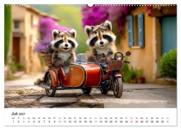 Produktbild: Waschb&auml;ren - Klein. Knuddelig. Herzerw&auml;rmend. (Wandkalender 2027 DIN A2 quer), CALVENDO Monatskalender