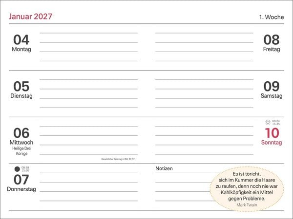 Produktbild: Rentner Kalenderbuch A6 2027