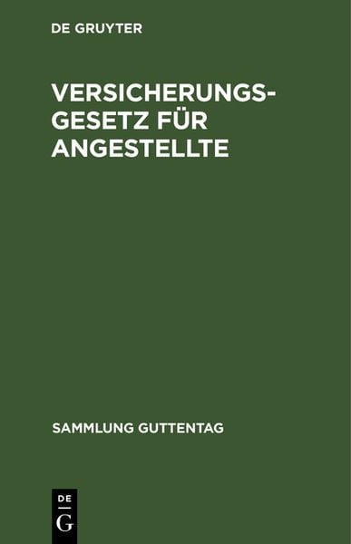 Produktbild: Versicherungsgesetz f&uuml;r Angestellte