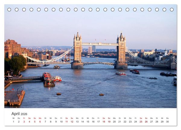 Produktbild: Br&uuml;cken - Die sch&ouml;nsten Br&uuml;cken der Welt. (Tischkalender 2026 DIN A5 quer), CALVENDO Monatskalender