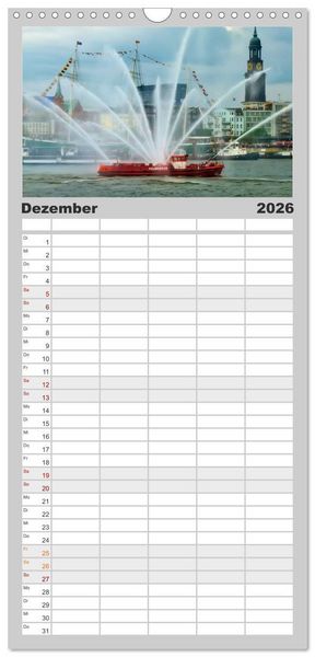 Produktbild: Familienplaner 2026 - Feuerwehr - weltweit im Einsatz mit 5 Spalten (Wandkalender, 21 x 45 cm) CALVENDO