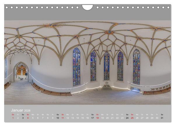 Produktbild: Backnang - Panoramablicke in die Stiftskirche (Wandkalender 2026 DIN A4 quer), CALVENDO Monatskalender