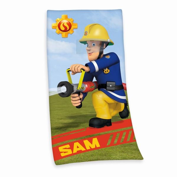 Produktbild: Feuerwehrmann Sam 6170401516 - Velourstuch, 75x150 cm, 100% Baumwolle
