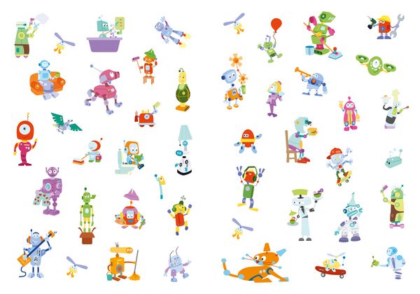 Produktbild: Metallic-Sticker Malbuch. Roboter