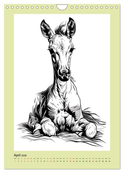 Produktbild: Sketchy Power Horses (Wall Calendar 2026 DIN A4 portrait), CALVENDO 12 Month Wall Calendar