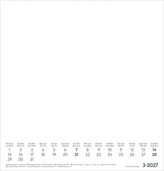 Produktbild: Kreativkalender M wei&szlig; 2027