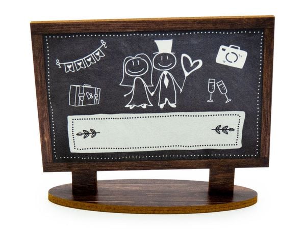 Produktbild: familiawedding 10 Tischkarten zur Hochzeit black doodle Tafel-Design