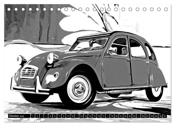Produktbild: 70 Jahre 2CV (Tischkalender 2026 DIN A5 quer), CALVENDO Monatskalender