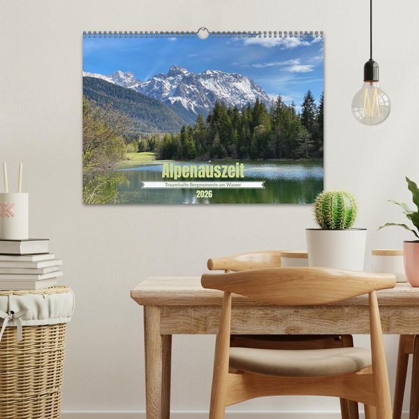 Produktbild: Alpenauszeit - Traumhafte Bergmomente am Wasser (Wandkalender 2026 DIN A3 quer), CALVENDO Monatskalender