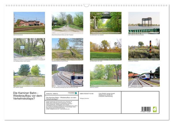 Produktbild: Die Karniner Bahn - Wiederaufbau vor dem Verkehrskollaps? (Wandkalender 2026 DIN A2 quer), CALVENDO Monatskalender