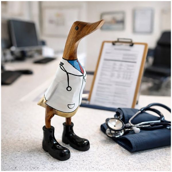 Produktbild: HTI-Living Deko Holzente Wathattn Bambus handgefertigt maritime Figur 27 cm Wohnaccessoire