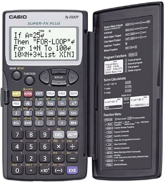 Produktbild: Casio fx-5800P Schulrechner Schwarz Display (Stellen): 16 batteriebetrieben (B x H x T) 73 x 10 x 141.5 mm