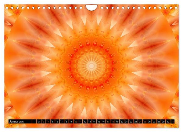 Produktbild: Energie - Mandalas in orange (Wandkalender 2026 DIN A4 quer), CALVENDO Monatskalender