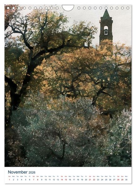 Produktbild: Umbrian Bell Towers (Wall Calendar 2026 DIN A4 portrait), CALVENDO 12 Month Wall Calendar